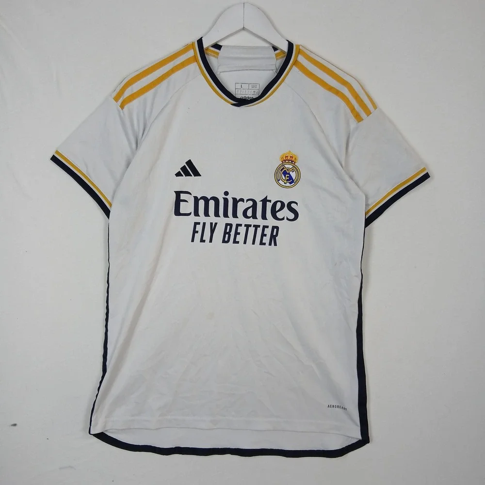 Real Madrid 2023-24 Home Jersey White Kroos 8 Mens Large Slim Fit